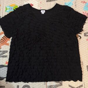 Jaclyn Smith Black Textured Blouse